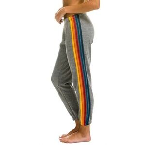 Aviator Nation Striped Jogger Pants Sweatpants Women's Size Small Velvet Stripes